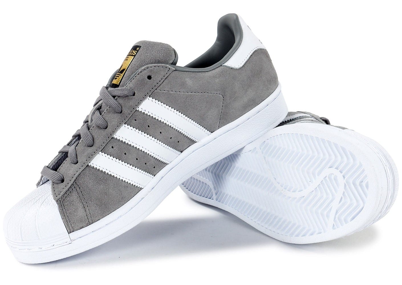 superstar metal toe Gris homme